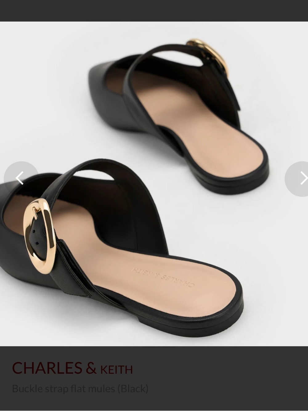 Charles & Keith Buckle-strap Flat Mules - Picture 4 of 8
